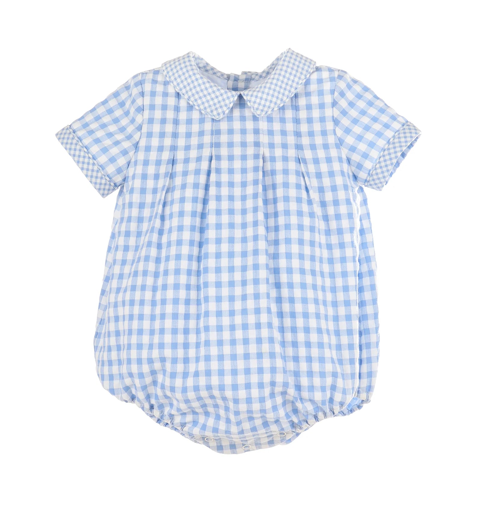 Blue gingham bubble with collar