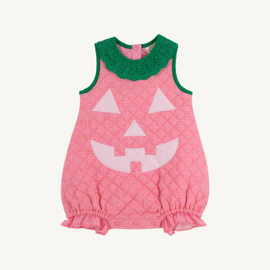Happy Halloween Pink Pumpkin Costume (Infant) -Hamptons Hot Pink Micro Dot with Palm Beach Pink & Kiawah Kelly Green
