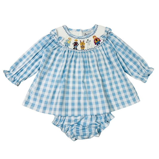 Smocked Gingham Ice Princess Bloomer Set