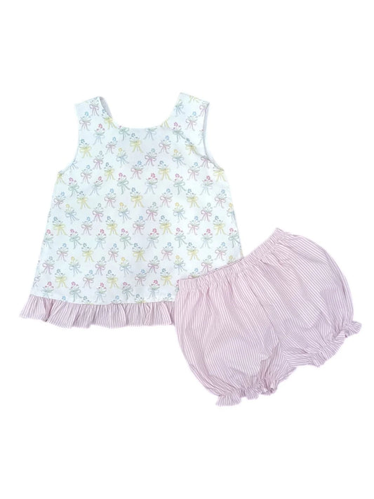 Mae Bloomer/Banded Short Set- Bouquets & Bows