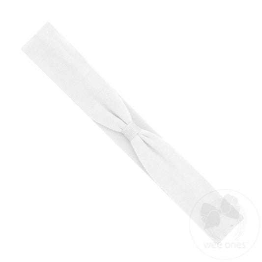 Add-a-Bow Cotton Jersey Baby Girls Hair Wrap - White