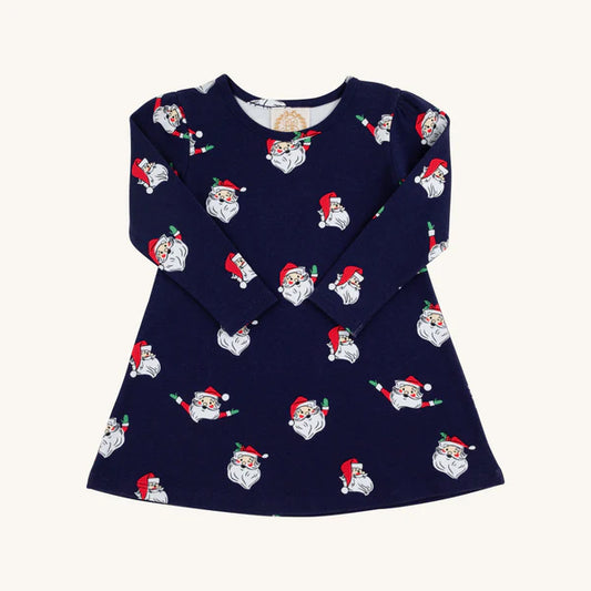 Long Sleeve Penny's Play Dress -Jolly Old St. Nick