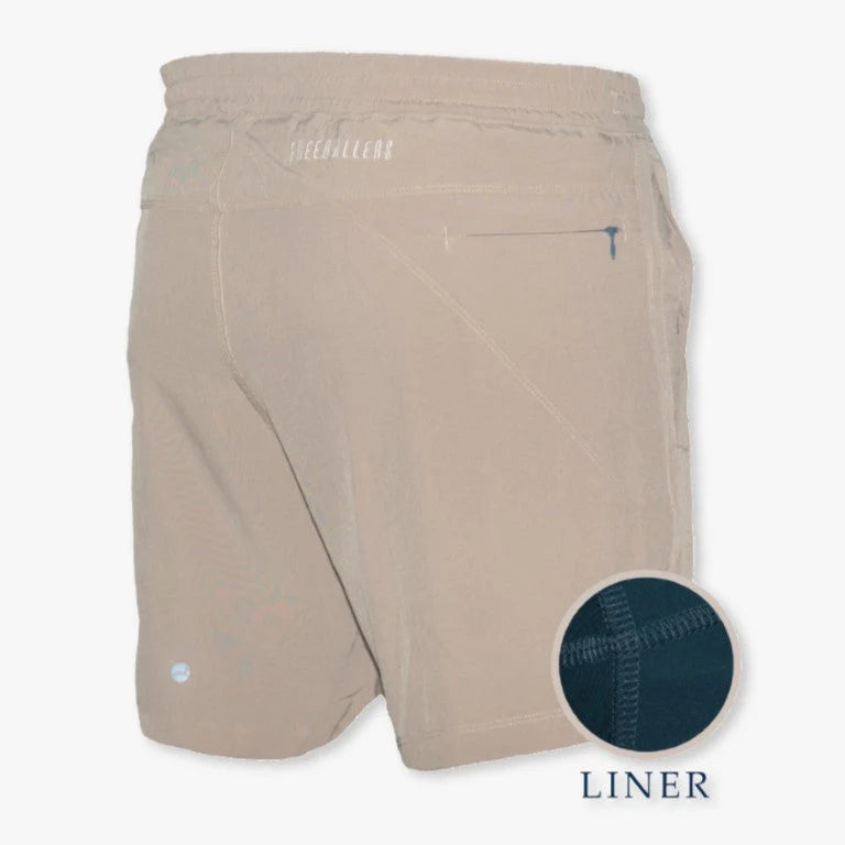 Khaki shorts.