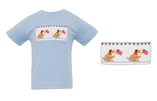 Smocked Patriotic Lab Shirt - Boys