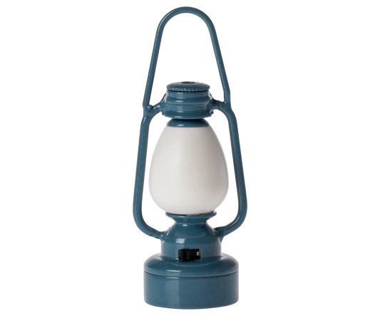Blue lantern with a white bulb for maileg mouse