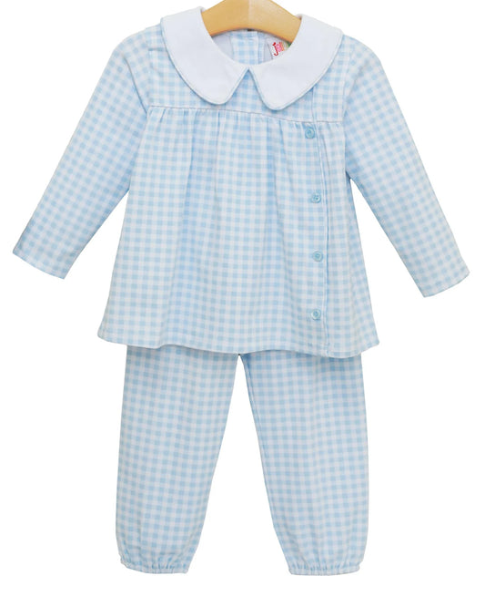 **PRE-ORDER** Liam Bloomer Pant Set - Light Blue Gingham