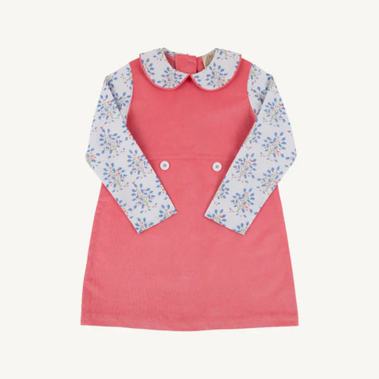 Lindy's Lunch Dress -Little Oak with Parrot Cay Coral Corduroy