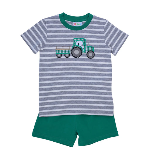 Tractor Applique Short Set