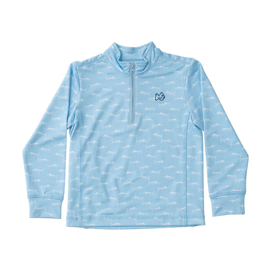 Pro Performance Quarter Zip Pullover in Marlin - Clear Sky Blue