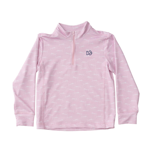 Performance Quarter Zip Pullover - Pink Lady Marlin