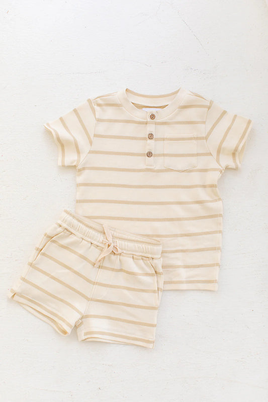 Mason Tee - Tan Stripes
