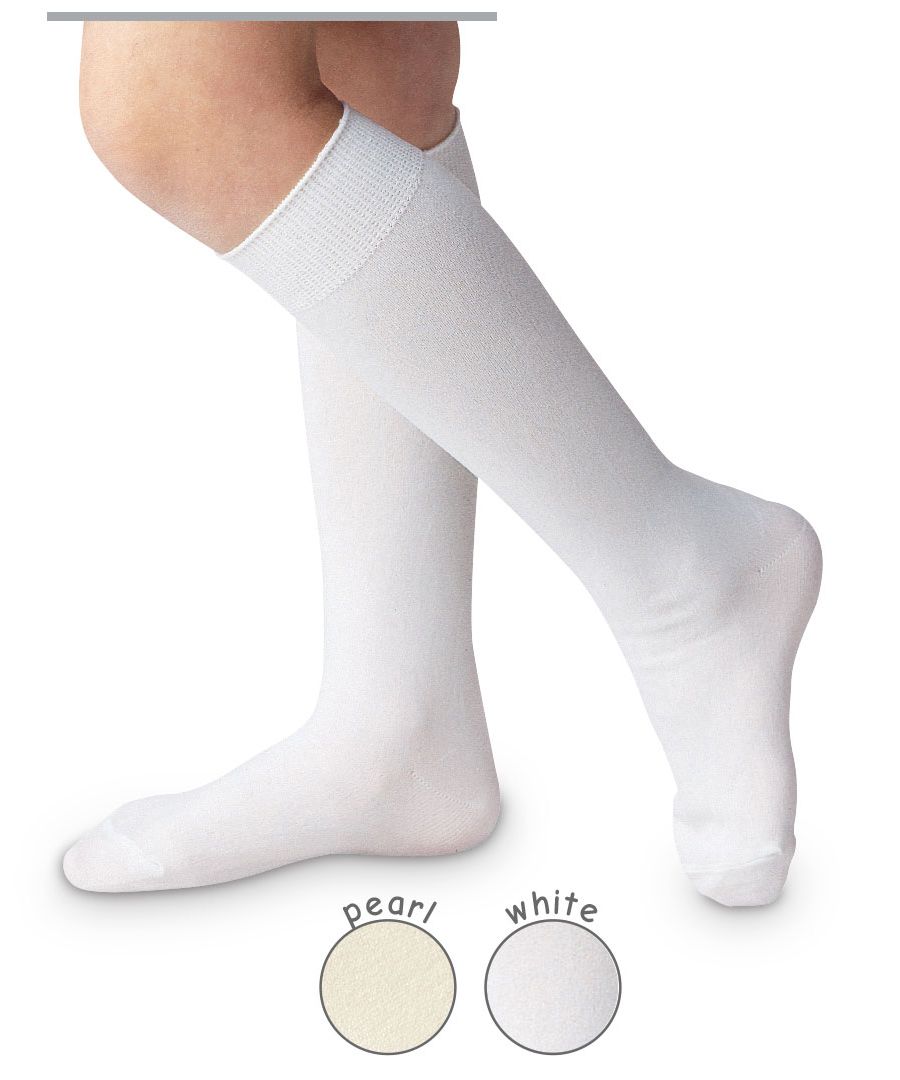 Classic White Nylon Knee High Socks