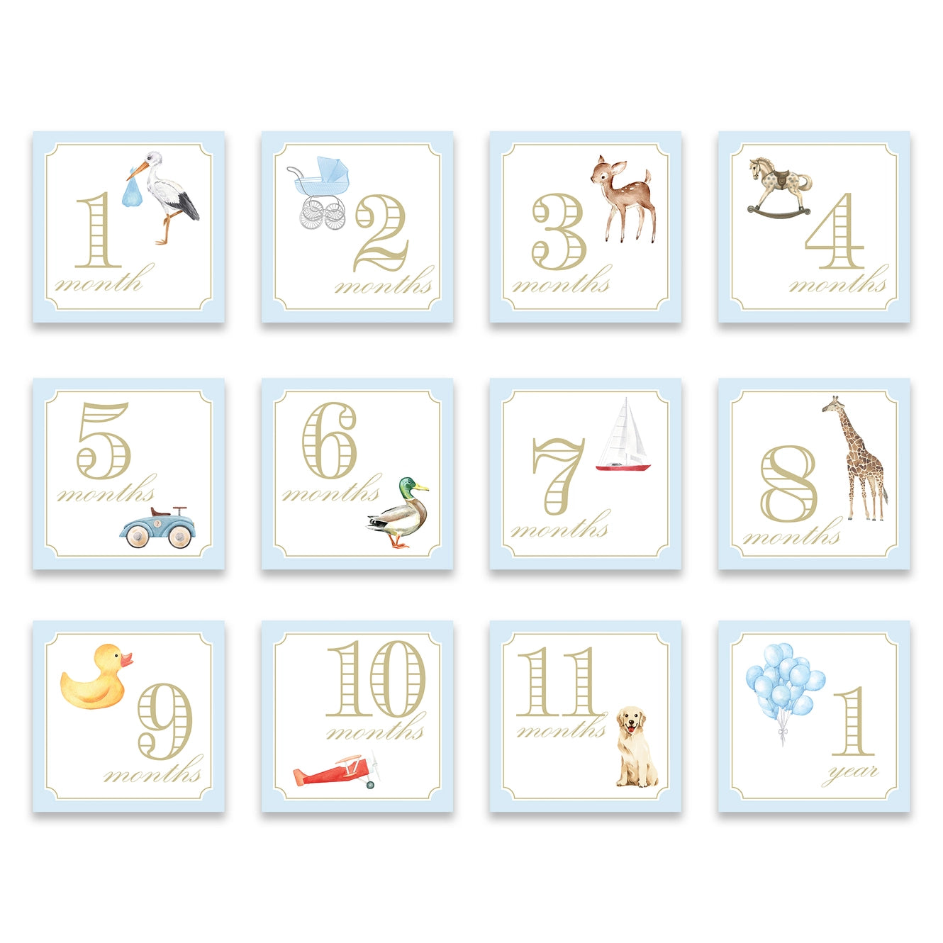 Milestone Cards - Blue