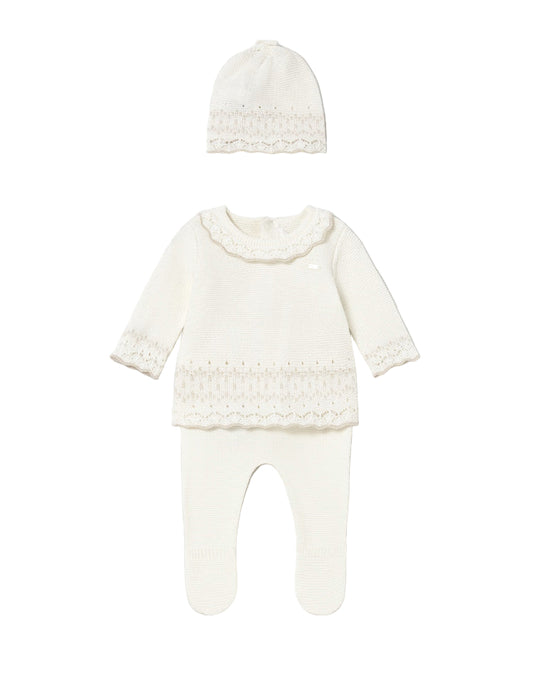 Newborn Girl 3-Piece Knit Set