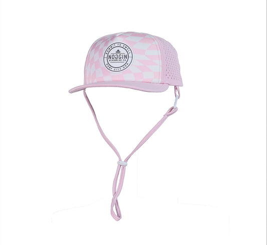 Water Friendly Hat - Pink Check (with strap)