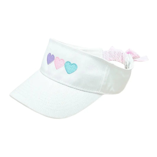 Pastel Hearts Bow Visor (Youth/Junior)