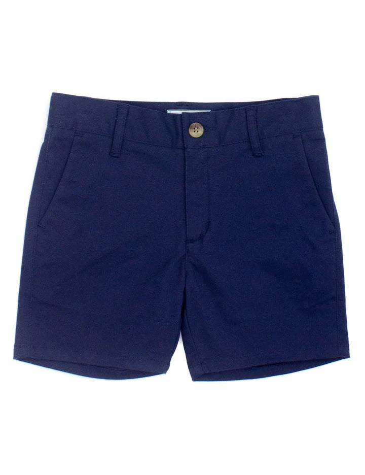 navy blue shorts with belt loops