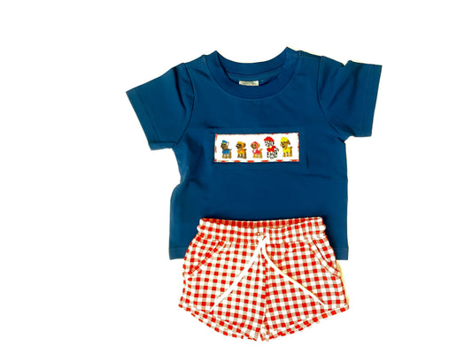 Paw Friend Smocked Boy Short Set