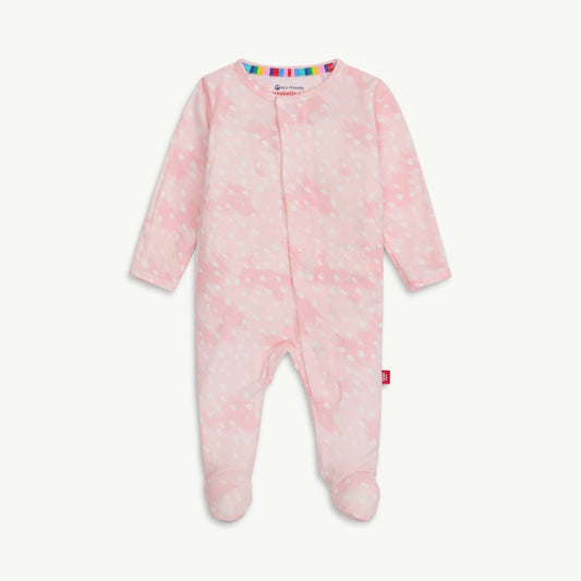 Pink Doeskin Footie Romper with Magnetic Closure
