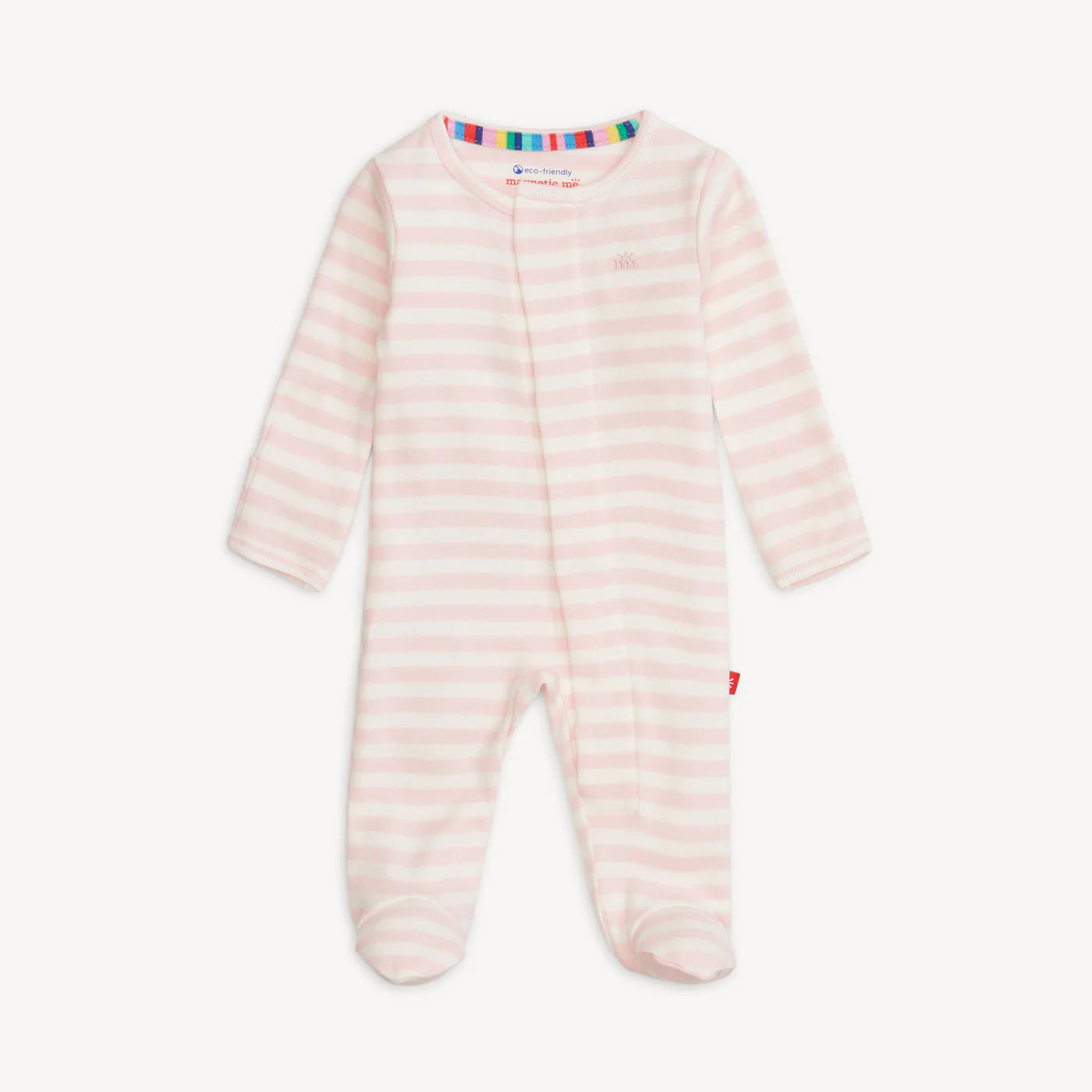 Pink Stripe Organic Cotton Magnetic Footie