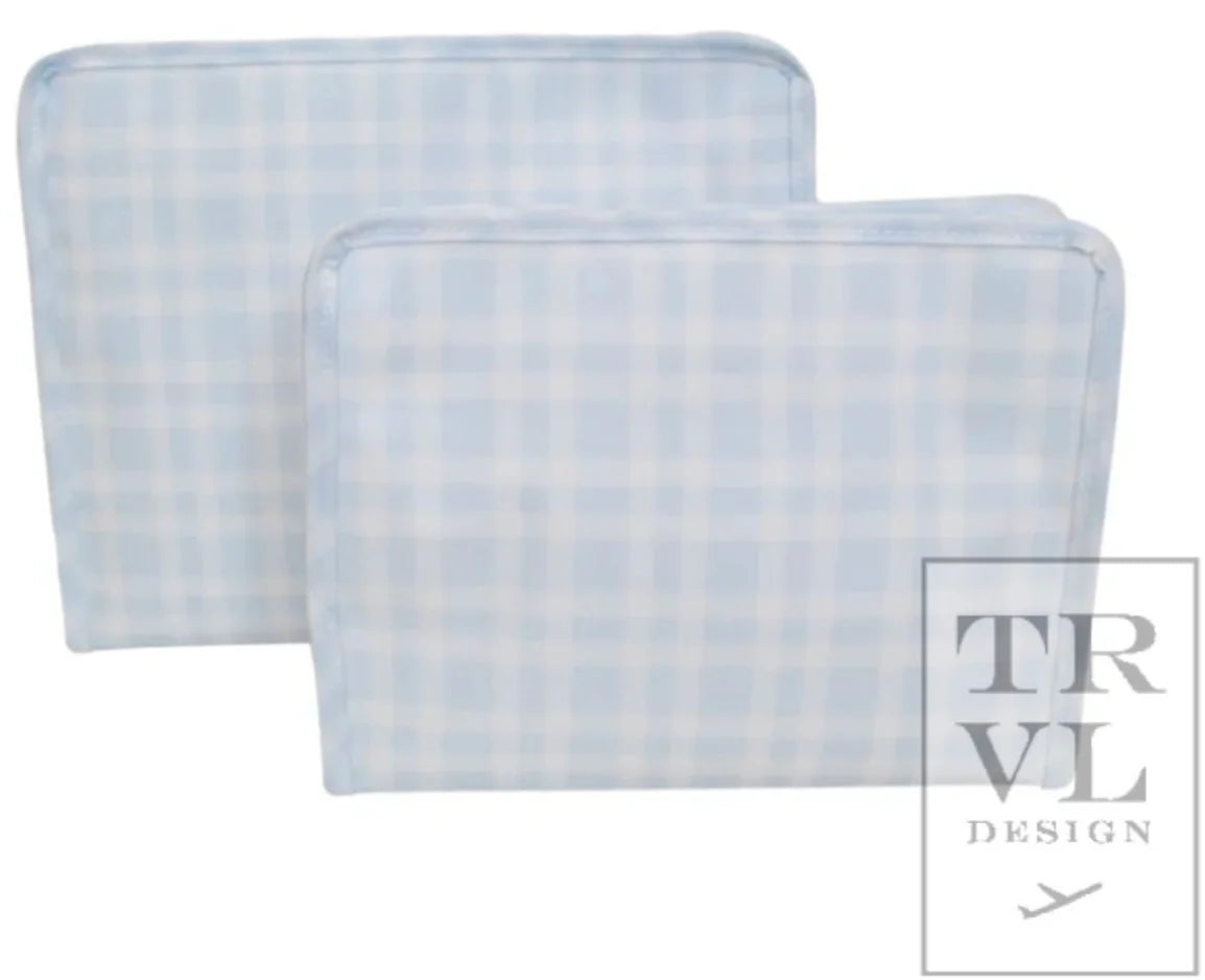 Roadie Large Zip Pouch - Pimlico Plaid Blue