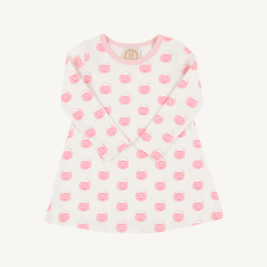 Long Sleeve Polly Play Dress -Vintage Prep Pumpkin Pails