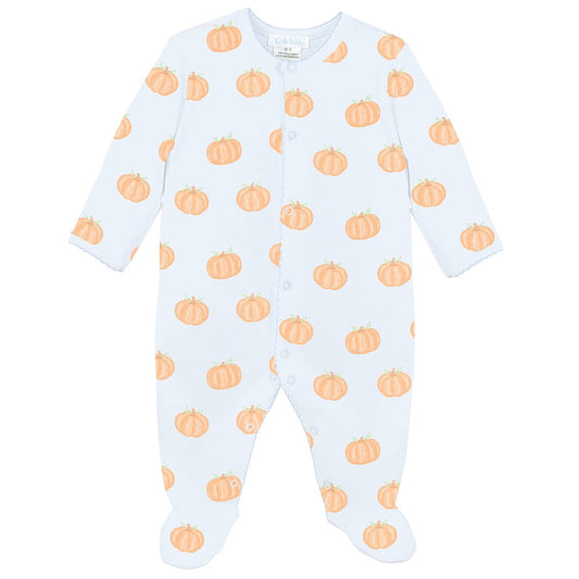 Halloween Pumpkin Footie - Blue