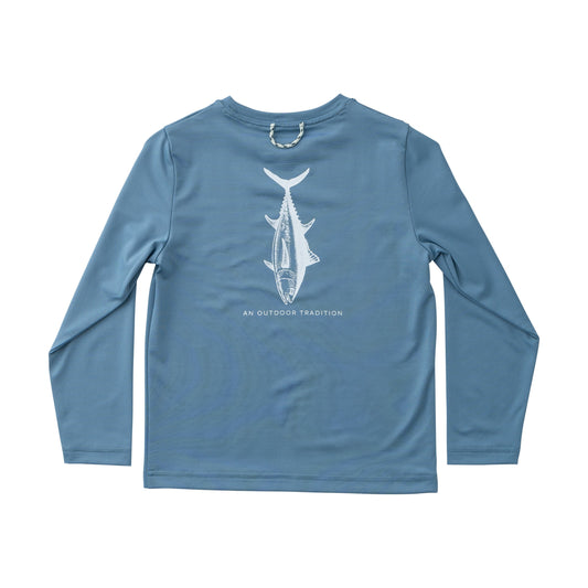 Long Sleeve Pro Performance Fishing Tee - Copen Blue