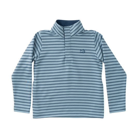 Sporty Snap Pullover - Denim Stripe