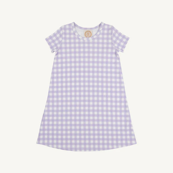 Purple and white check dress 