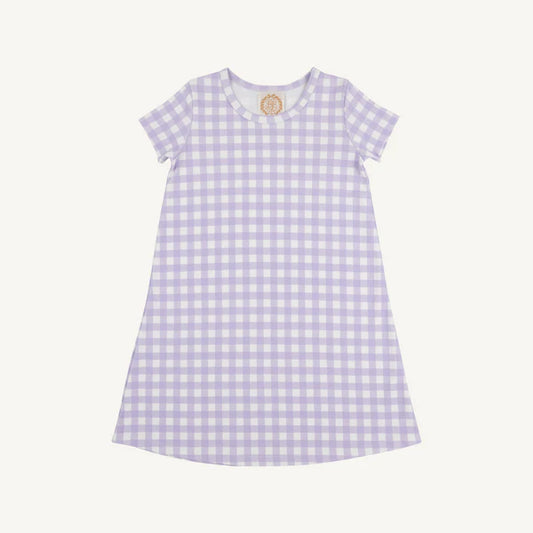 Purple and white check dress 