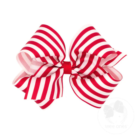 Red and white striped hair bow.