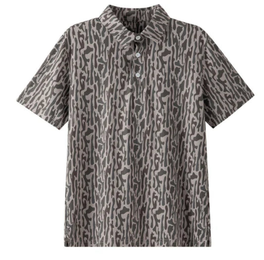 Short-sleeve shirt with a retro camo pattern 