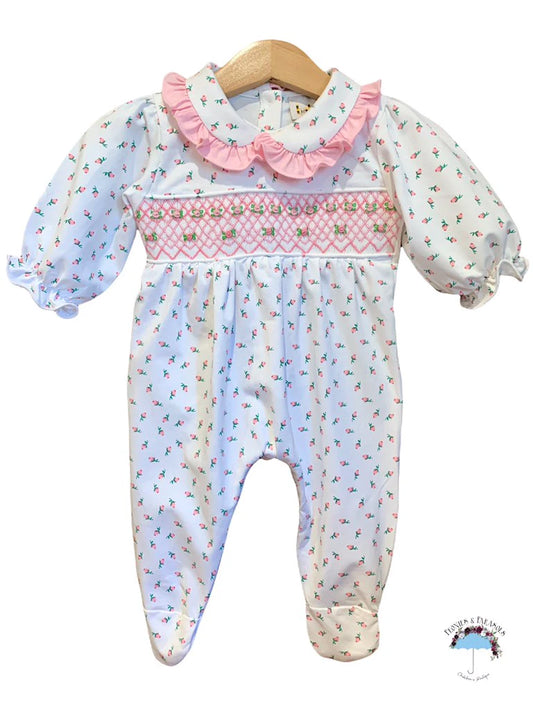 Classic Rosebuds Smocked Footie
