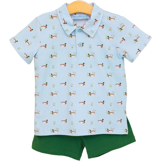 ** PRE-ORDER ** Ducks in a Row Polo Short Set
