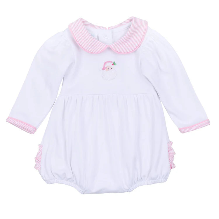 Santa Baby Collared Long Sleeve Bubble - Pink