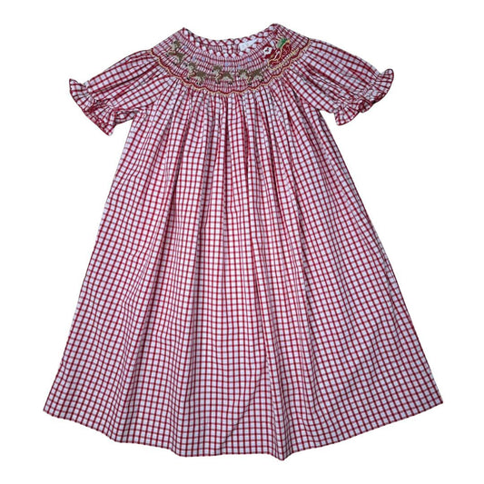 Santa's Sleigh Smocked Bishop Dress