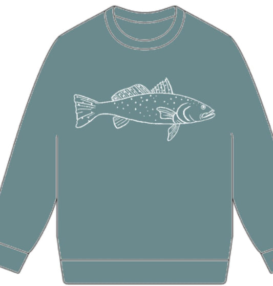 Seafoam Green Trout Sweatshirt