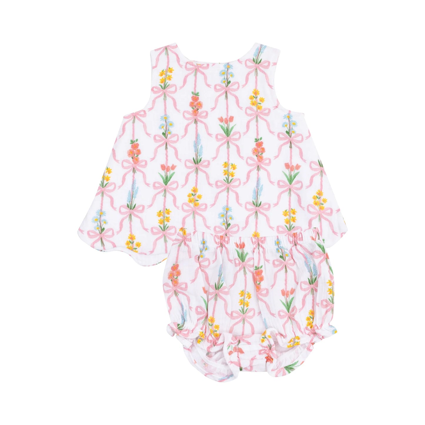 **PRE-ORDER** Ribbon Bouquets Scallop Top and Bloomer Set