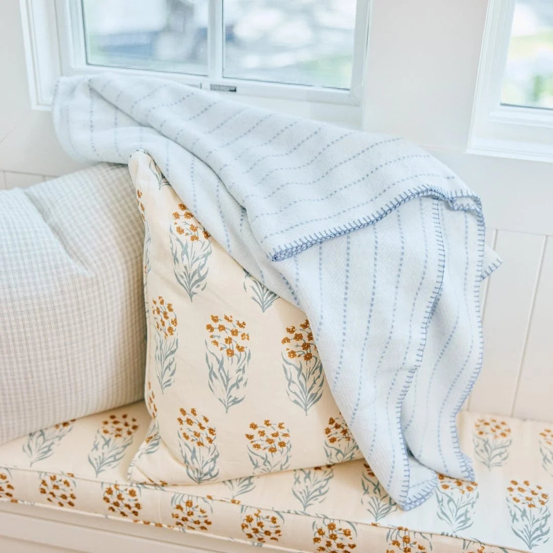 Throw Blanket - Sky Herringbone