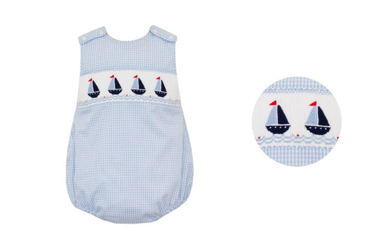 Blue Smocked Sailboat Bubble