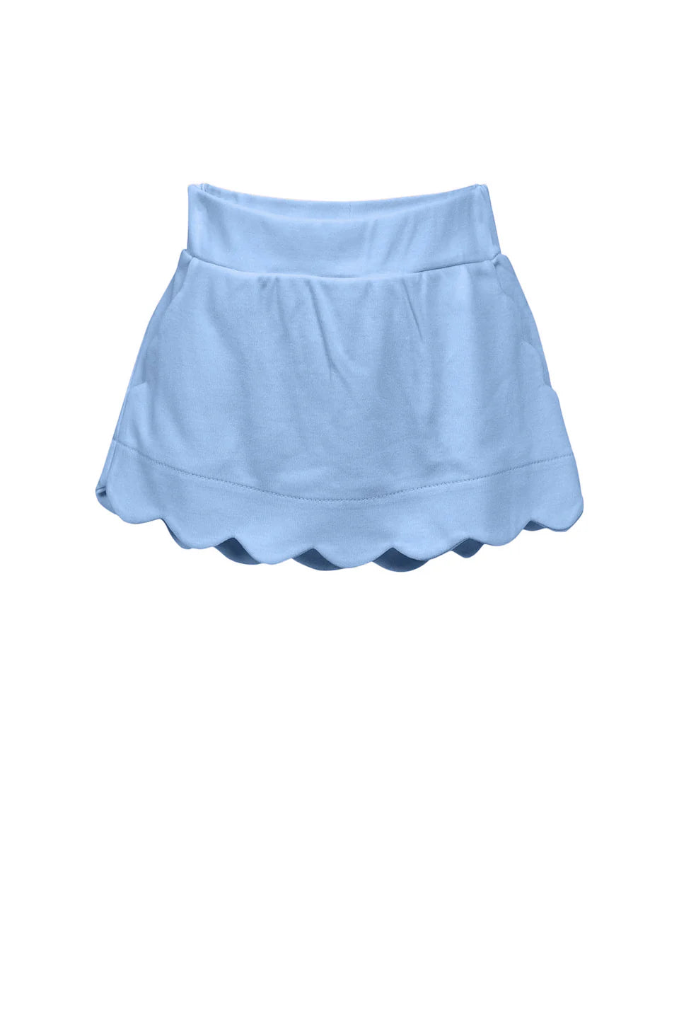 Light blue skort with elastic waist and hidden shorts.