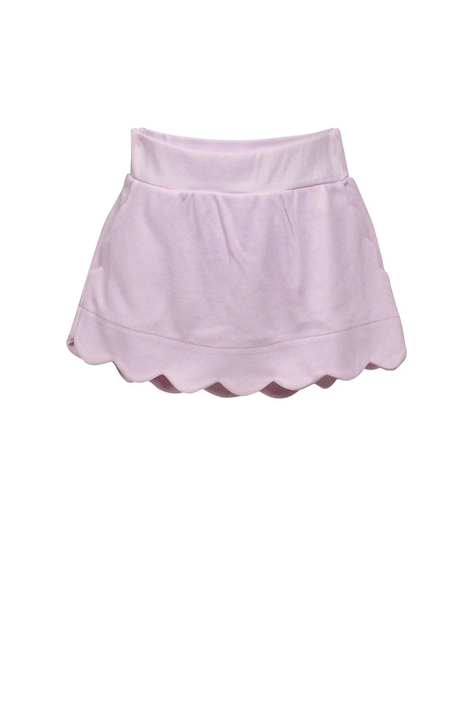 Pale pink skort with elastic waist and hidden shorts.