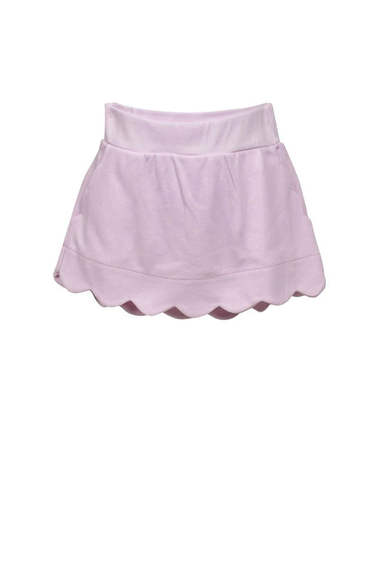 Pale pink skort with elastic waist and hidden shorts.