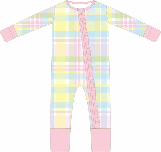 **PRE-ORDER ** Girl Spring Plaid Zippy