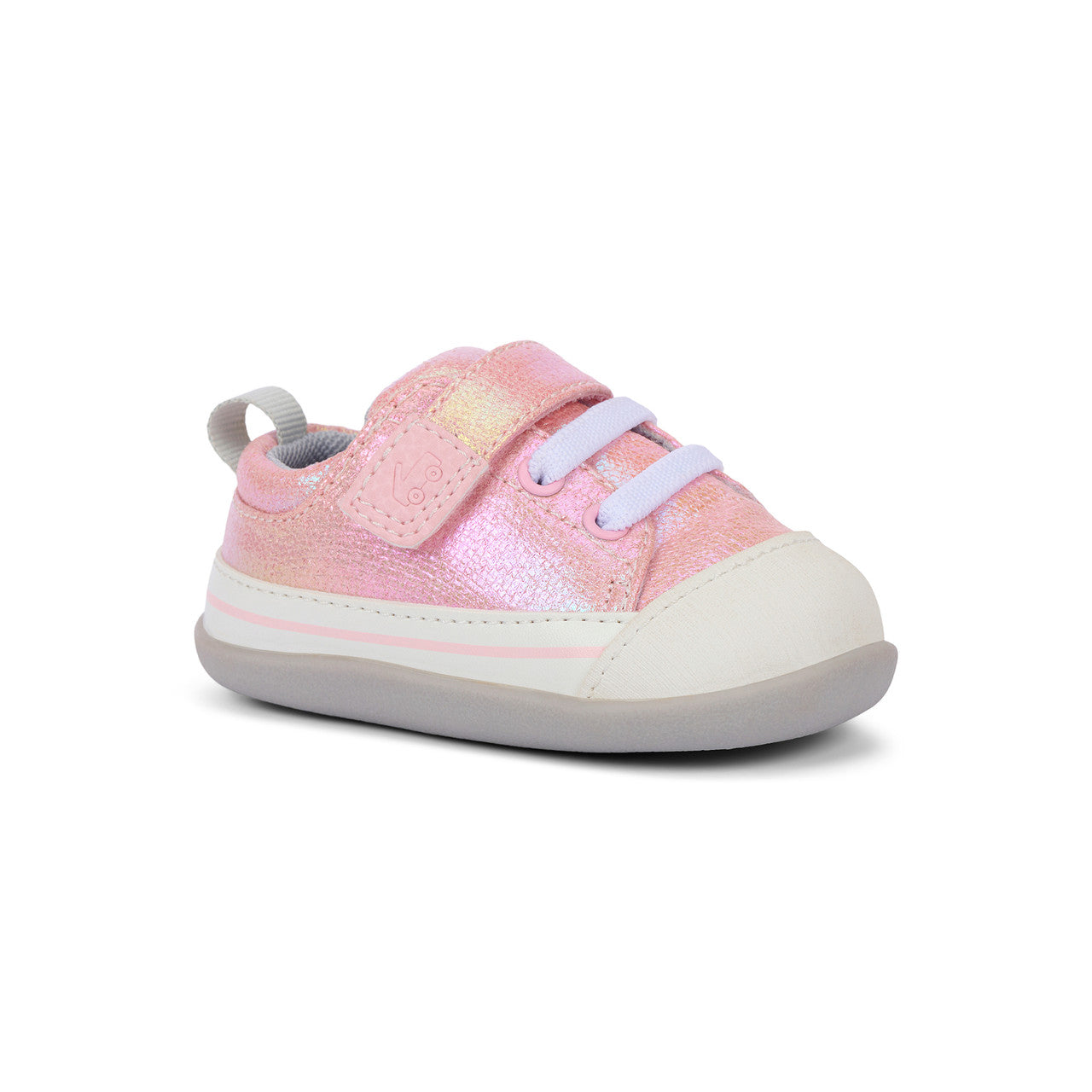 Pink Glitter Tennis Shoes with velcro 
