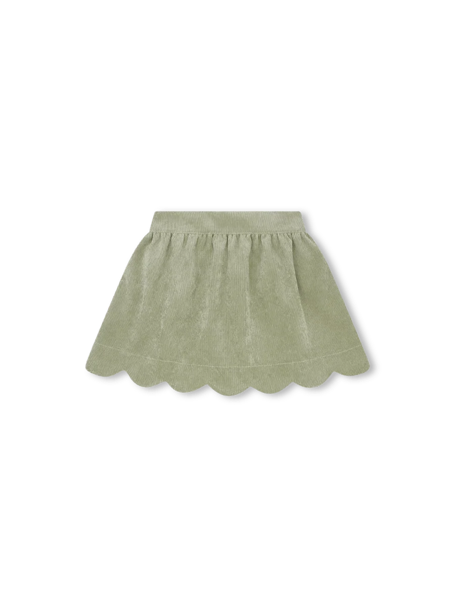 Susie Scallop Skirt Sweetgrass Corduroy