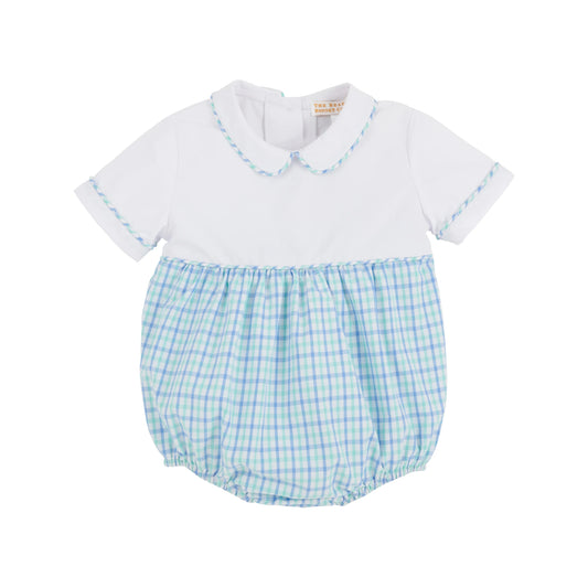 Bradford Bubble -Worth Avenue White with Sunrise Blvd. Blue & Turks Teal Chandler Check