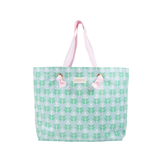 Isabelle Beach Bag -Hanover Hand Block with Palm Beach Pink