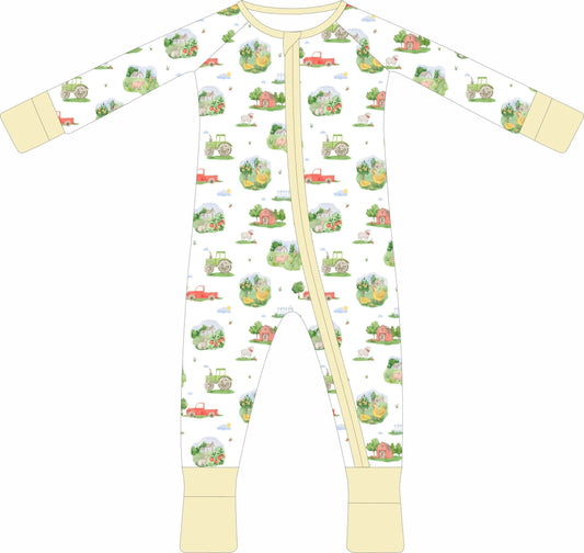 **PRE-ORDER** Truck and Tractors Toile Zippy